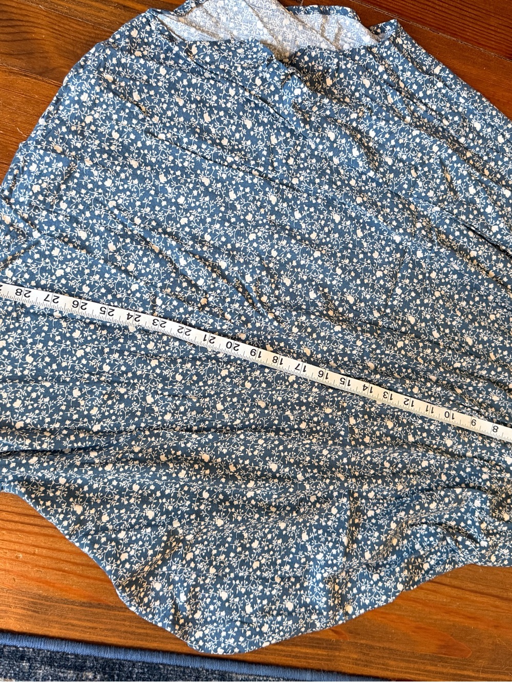SOZY viral MIA midi skirt in teal ditsy floral print - Size S - Picture 7 of 11